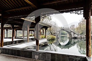 The beautiful landscape scenery of Xihu West Lake and pavilion in Winter at Hangzhou CHINA