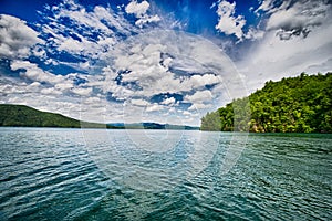 Beautiful landscape scenes at lake jocassee south carolina