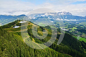 Beautiful landscape seen from the Hahnenkamm ski run