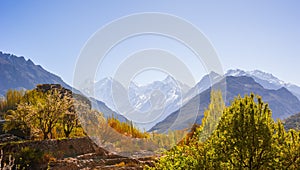 Beautiful Landscape of Shispare peak in Autumn season