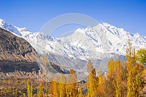 Beautiful Landscape of Shispare peak in Autumn season