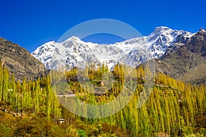 Beautiful Landscape of Shispare peak in Autumn season