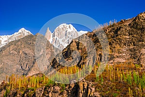 Beautiful Landscape of Shispare peak in Autumn season