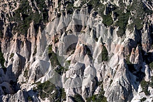 The beautiful landscape showing the formation of a series of fairy chimneys at Pasabagi near Zelve in Turkey.