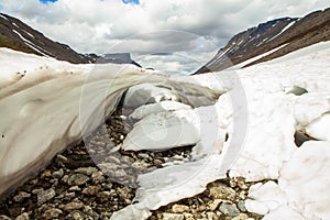 Beautiful landscape. Snow in the mountains.