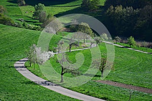 Beautiful landscape in spring in the Odenwald, Germany