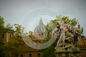 Beautiful landscape of St. Peter`s Basilica