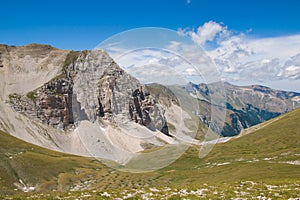 Beautiful landscape summit of Mount Vettore, one of the highest peaks of the Apennines with its 2,476 meters photo