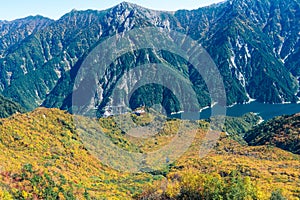 Beautiful landscape Tateyama Kurobe alpine in autumn,The japan alps is one of the most important and popular natural place in