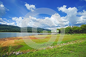 Beautiful landscape of Tha Krabak reservoir in Sa Kaeo, Thailand