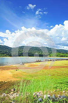 Beautiful landscape of Tha Krabak reservoir in Sa Kaeo, Thailand