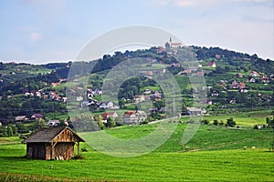 Beautiful landscape TrÃÂ¡ka Gora village Slovenia Europe photo