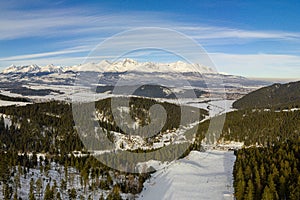 Beautiful landscape with valleys, lakes and rivers in High Tatras