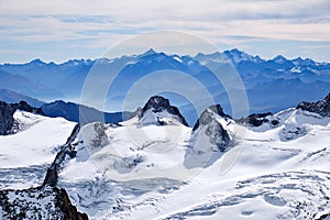 Beautiful landscape. View from the Aiguille du Midi mountain. Alps. France
