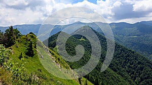 Beautiful landscape view from the Baraniarky peak in Mala Fatra, Slovakia