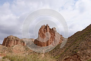 Beautiful landscape view of Binggou Danxia Scenic Area in Sunan Zhangye Gansu Province, China