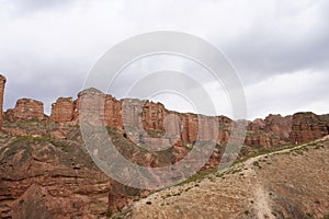 Beautiful landscape view of Binggou Danxia Scenic Area in Sunan Zhangye Gansu Province, China