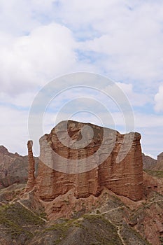 Beautiful landscape view of Binggou Danxia Scenic Area in Sunan Zhangye Gansu Province, China