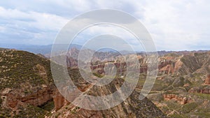 Beautiful landscape view of Binggou Danxia Scenic Area in Sunan Zhangye Gansu Province, China