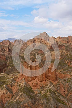 Beautiful landscape view of Binggou Danxia Scenic Area in Sunan Zhangye Gansu Province, China