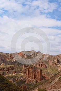 Beautiful landscape view of Binggou Danxia Scenic Area in Sunan Zhangye Gansu Province, China