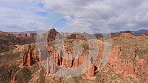 Beautiful landscape view of Binggou Danxia Scenic Area in Sunan Zhangye Gansu Province, China