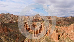 Beautiful landscape view of Binggou Danxia Scenic Area in Sunan Zhangye Gansu Province, China