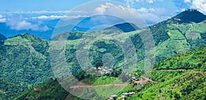 Beautiful landscape view with green Mountains from Kalaw, Shan State, Myanmar