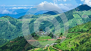 Beautiful landscape view with green Mountains from Kalaw, Shan State, Myanmar