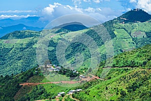 Beautiful landscape view with green Mountains from Kalaw, Shan State, Myanmar