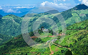 Beautiful landscape view with green Mountains from Kalaw, Shan State, Myanmar