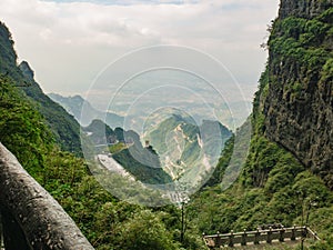 Beautiful landscape view on heaven gate cave on tianmen mountain national park at zhangjiajie city china.