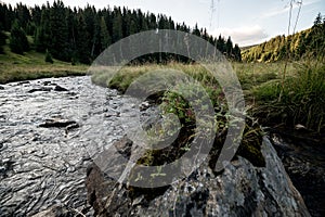 Beautiful landscape view at the Izvoare, Maramures