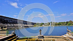 Beautiful landscape view of KRS Dam view from Brindavan Gardens. Perfect picnic spot or weekend gateway for people of Bangalore,