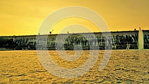 Beautiful landscape view of KRS Dam view from Brindavan Gardens. Perfect picnic spot or weekend gateway for people of Bangalore,