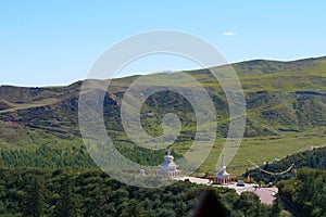 Beautiful landscape view of Mati Temple in Zhangye Gansu China