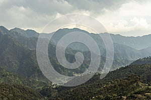 Beautiful landscape view of mountains in the Buner valley