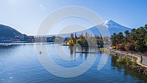 Beautiful landscape view Mt.Fuji famous landmark at Japan