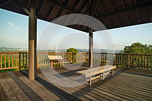 Beautiful landscape view of the Observation towers in Putrajaya Wetlands Park