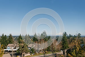 Beautiful landscape with a view of the Rainier volcano from Olympia