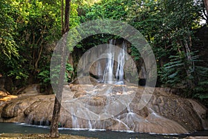 Beautiful landscape view of Sai yok noi waterfall kanchanaburi