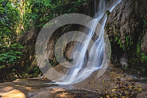 Beautiful landscape view of Sai yok noi waterfall kanchanaburi.