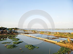 Beautiful Landscape view titas river at brahmanbaria, bangladesh photo