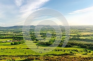 A beautiful landscape view from the top of a mountain in Yorkshire.