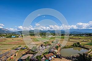 Beautiful landscape view on wat phuket viewpoint pua District nan.