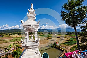 Beautiful landscape view on wat phuket viewpoint pua District nan.