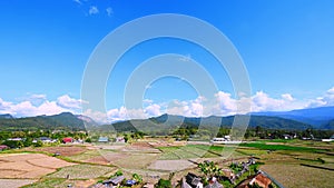 Beautiful landscape view on wat phuket viewpoint pua District nan