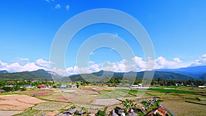 Beautiful landscape view on wat phuket viewpoint pua District nan.