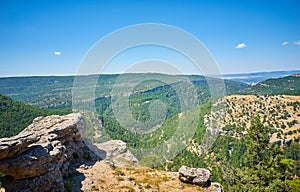 Beautiful landscape of the viewpoint of Las Majadas. Landscape with great cliff in Cuenca. Spain photo