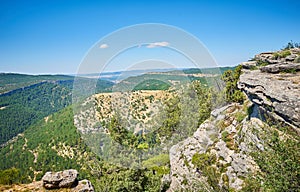 Beautiful landscape of the viewpoint of Las Majadas. Landscape with great cliff in Cuenca. Spain photo